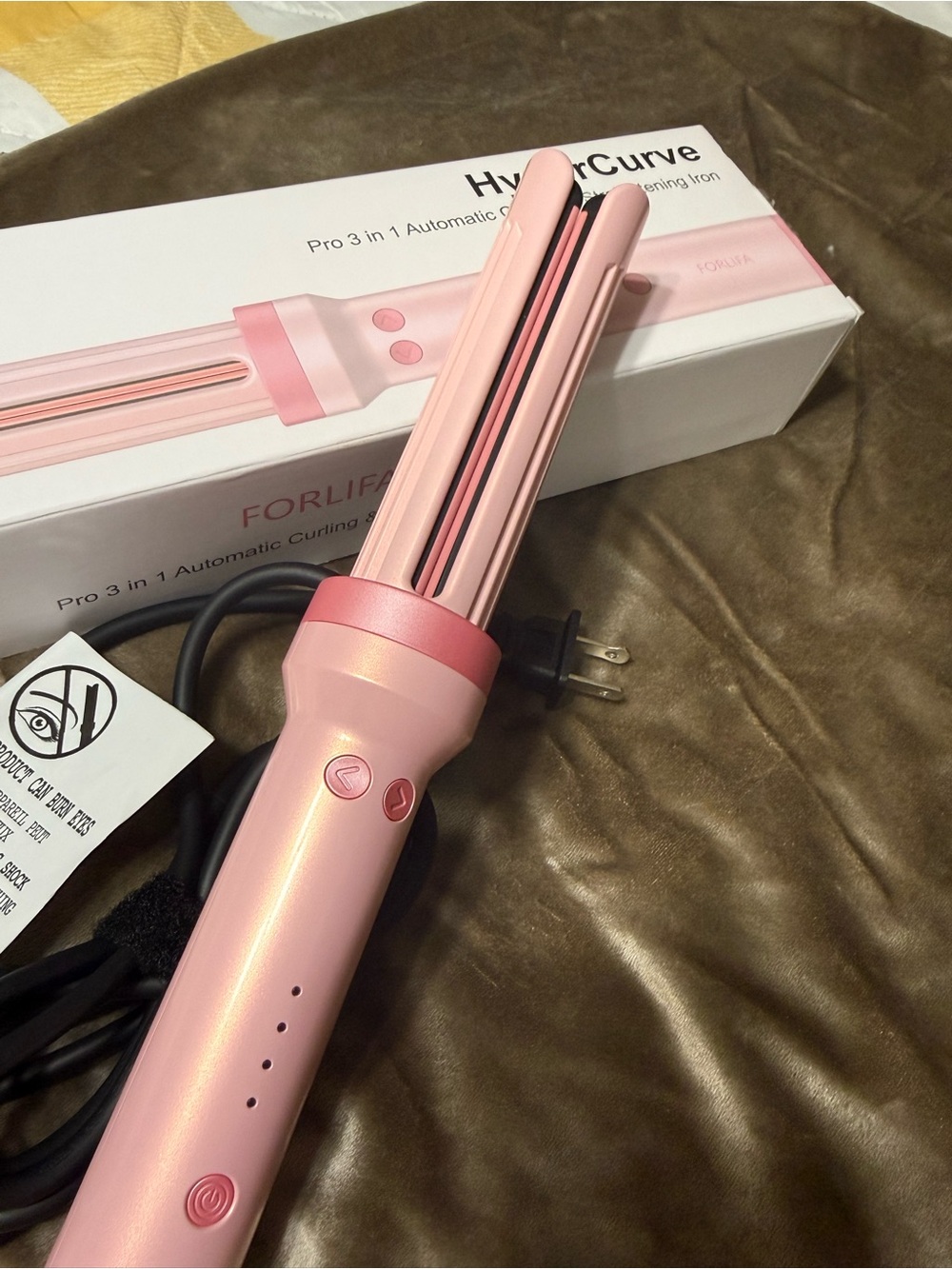 Forlifa Pink 3-in-1 Automatic Curling & Straightening Iron